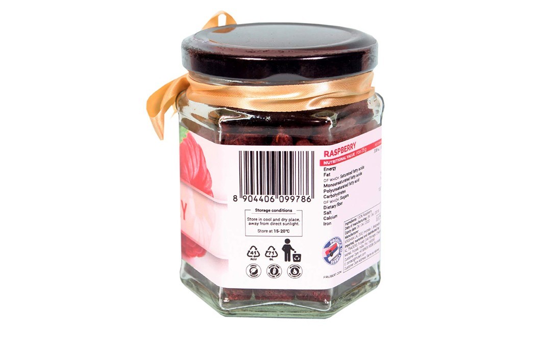 Frubert Dried Raspberry    Glass Jar  100 grams